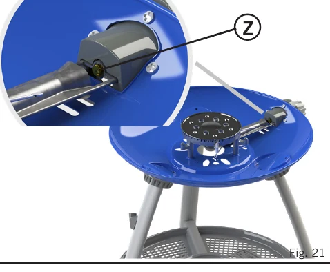 CADAC Carri Chef 50 manual diagram for removing the jet (Z) during maintenance