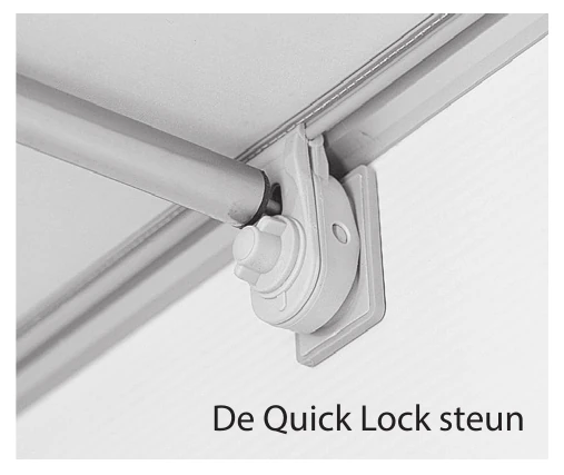 Close-up photo from the manual of a Doréma Quick Lock support clamped on the profile with a roof