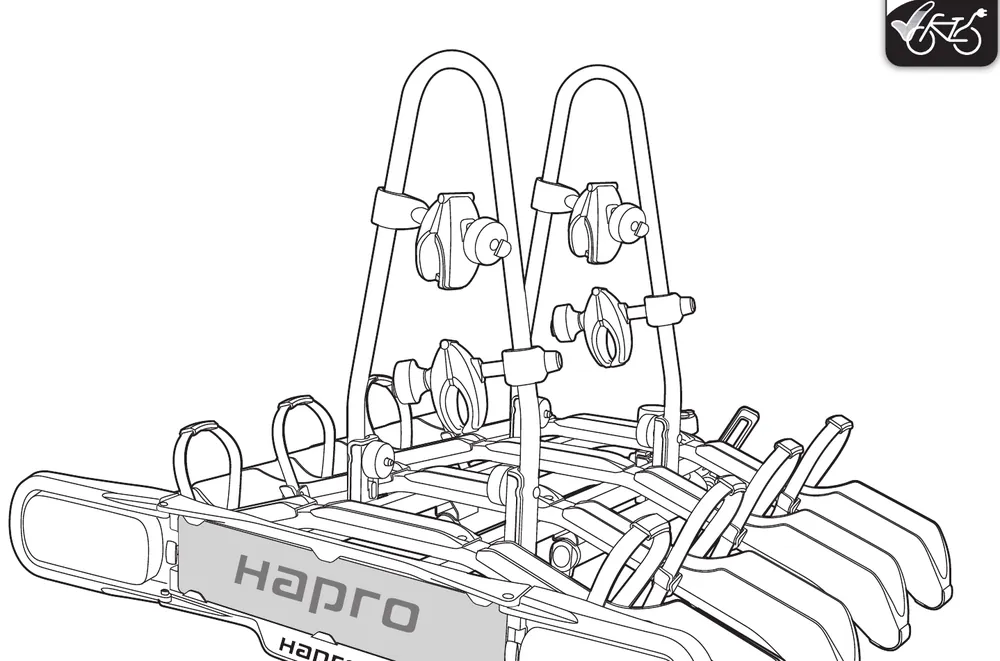 Hapro Atlas Active IV towbar bike carrier, illustration from the official manual