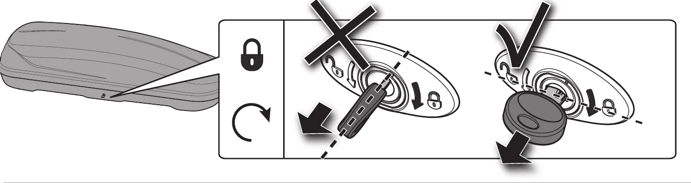 Hapro Traxer manual step: close the lid, lock the box and remove the key correctly