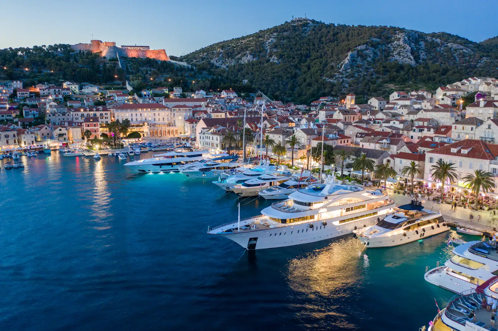 Harbour and old town of a Croatian coastal island town