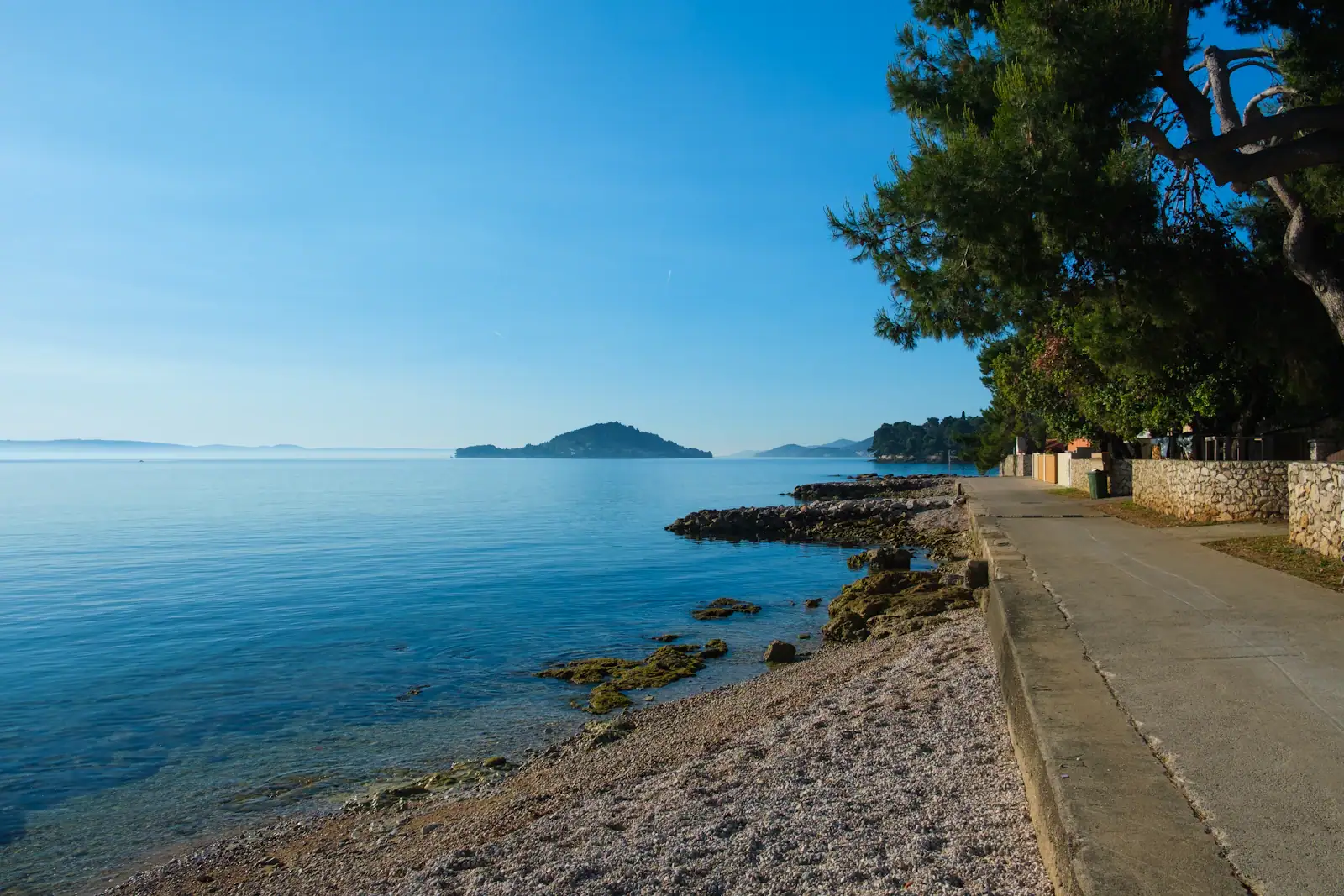 Coastal road along the Adriatic Sea in Croatia