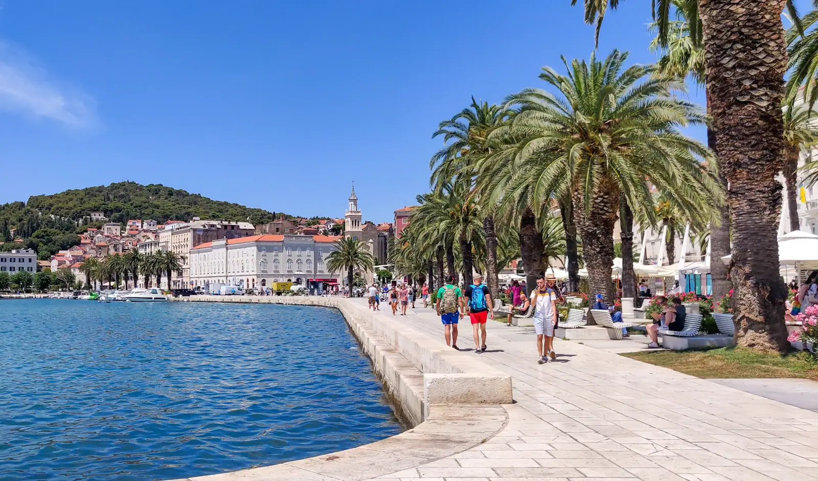 Het Diocletianuspaleis en de haven van Split, Kroatië
