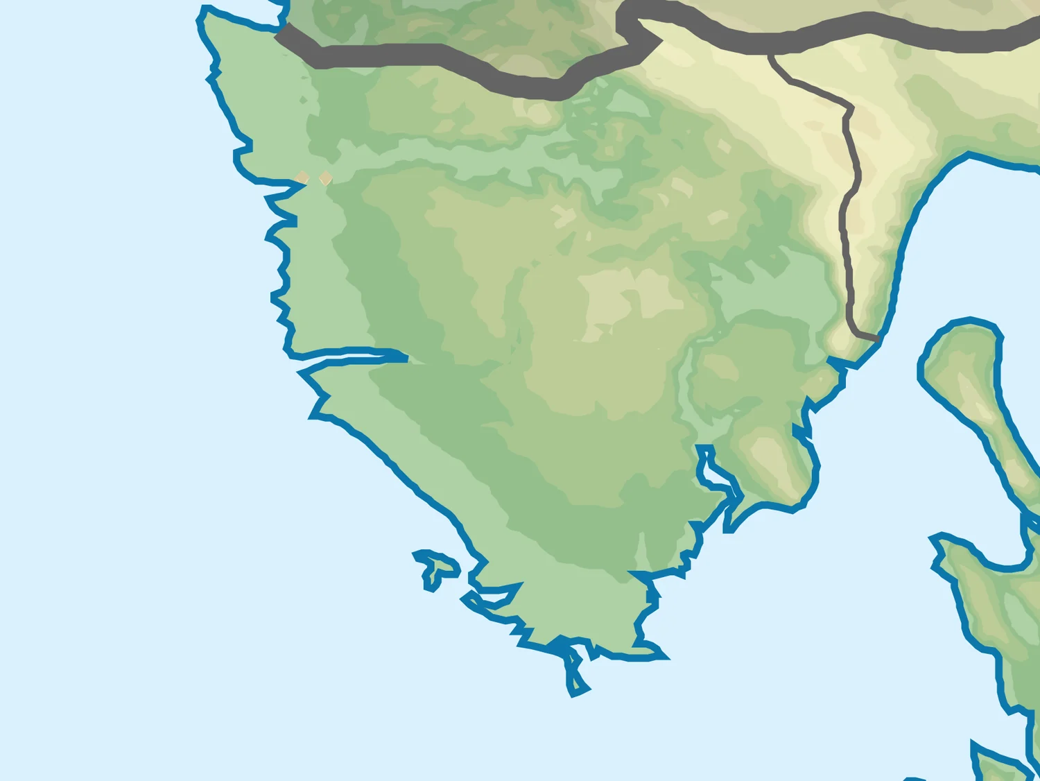 Map of the Istrian peninsula showing base 1 at Rovinj on the west coast with day trips to Poreč, Motovun and Grožnjan, the move south to base 2 at Pula, and day trips to Brijuni by boat from Fažana and to Cape Kamenjak
