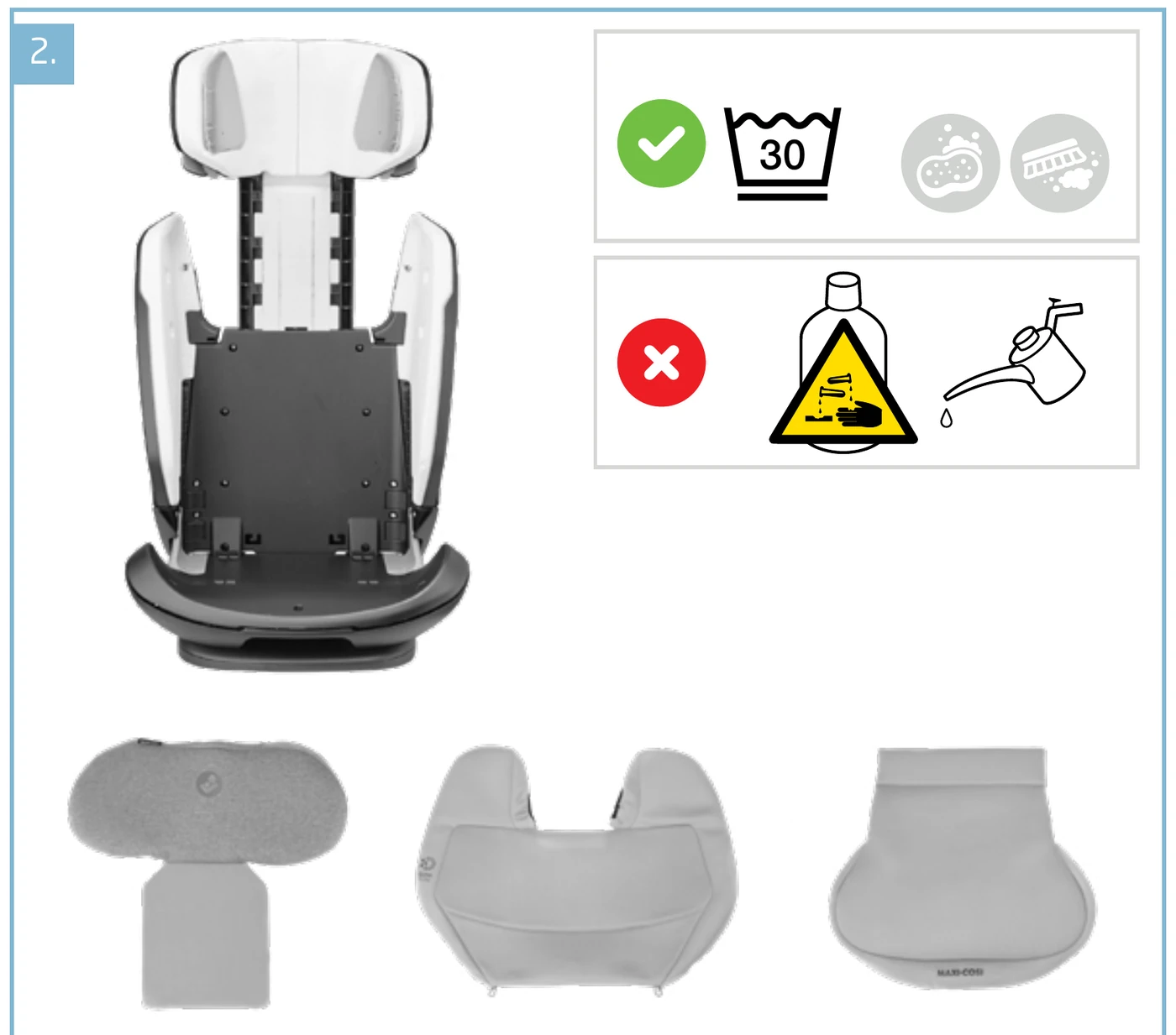Maxi-Cosi manual washing symbols