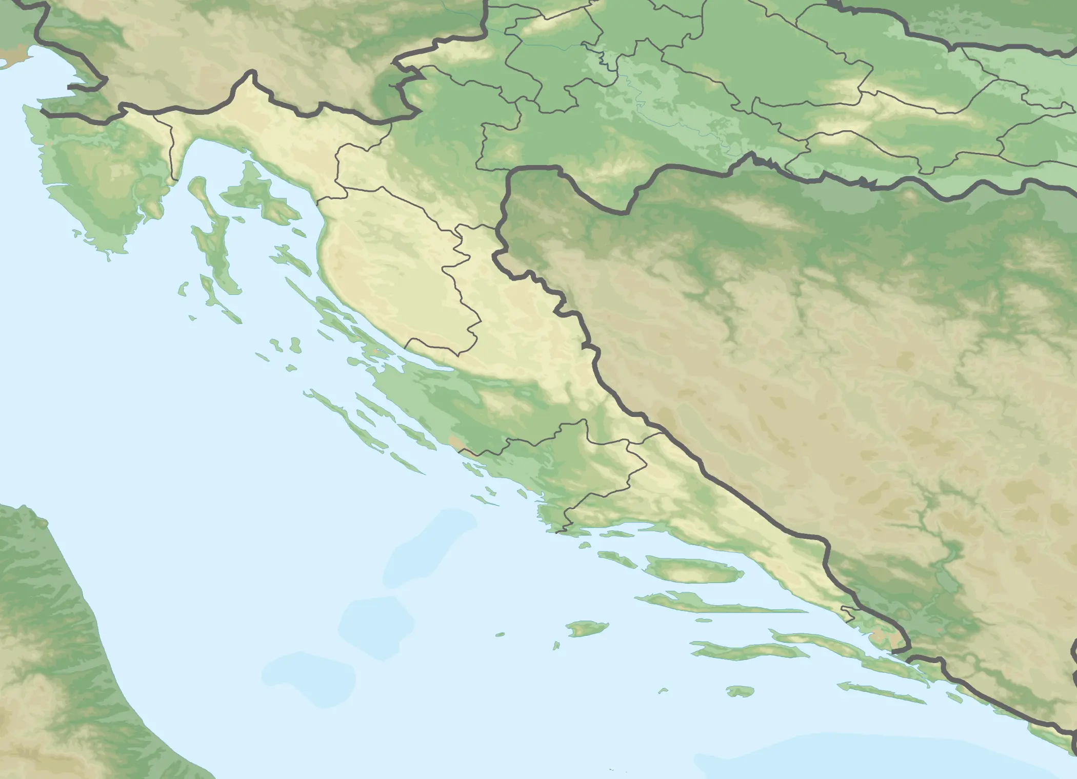 Map of Croatia showing a north-to-south road trip from Istria via the Plitvice Lakes and Zadar to Split, with the optional extension to Dubrovnik marked separately