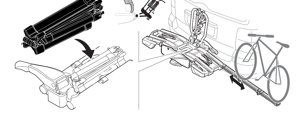 Thule EasyFold XT Loading Ramp accessory for rolling bikes onto the carrier