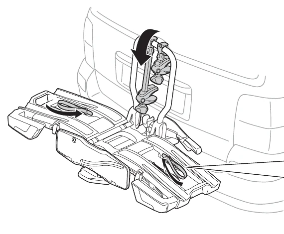 Thule EasyFold XT manual image for removing the carrier from the car