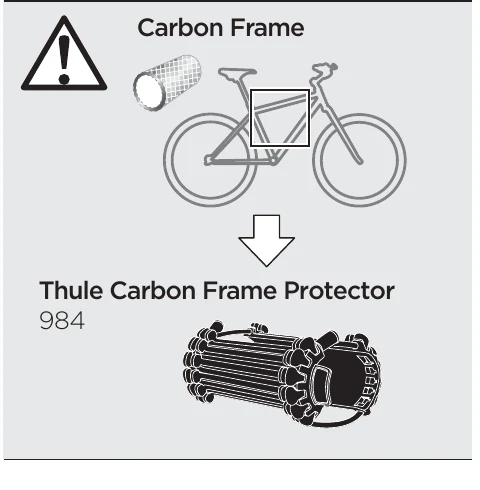 Thule EasyFold XT manual image showing the Carbon Frame Protector 984 for carbon frames