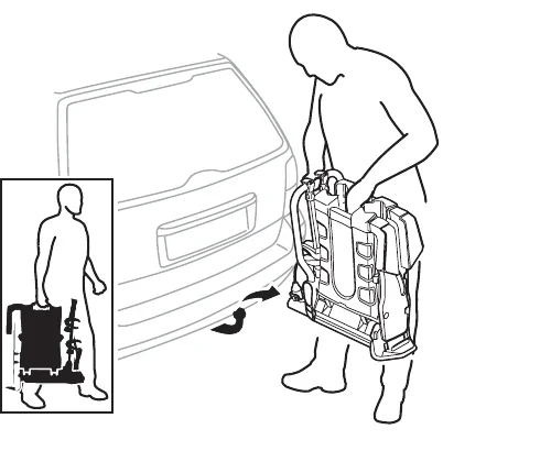 Thule EasyFold XT manual image for carrying the folded carrier