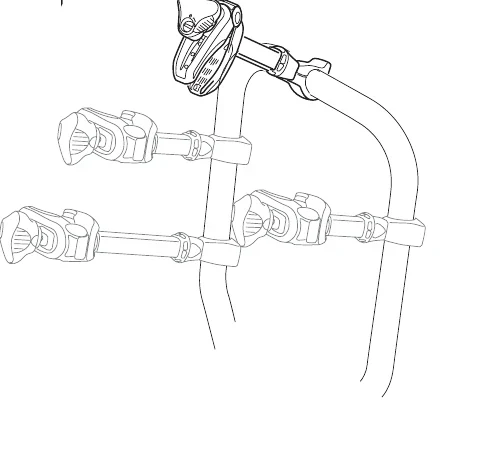 Thule EasyFold XT manual image of the frame holders clamping the bike frames