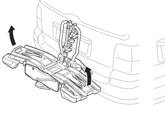 Thule EasyFold XT manual image for folding the carrier back for storage