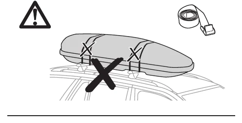 Thule Motion XT manual warning: do not secure the roof box to the bars with straps only