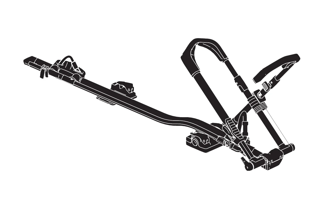 Thule UpRide 599 roof-mounted bike carrier with front wheel arm