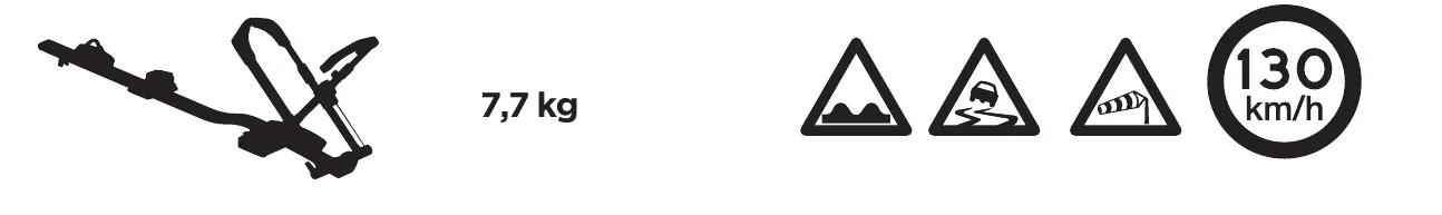 Thule UpRide 599 manual pictograms