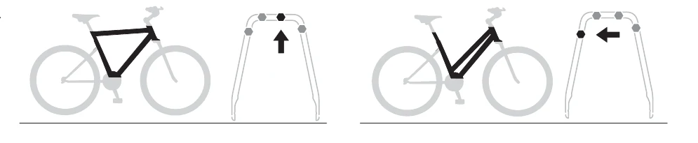 Thule VeloCompact 926 927 manual image showing the correct frame direction in the holder