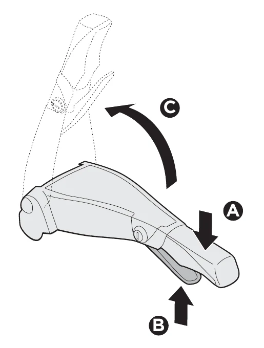 Thule VeloCompact 926 927 manual image of the tilt lever mechanism