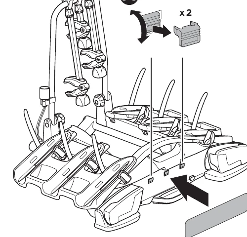 Thule VeloCompact 926 927 manual image for placing the number plate on the carrier