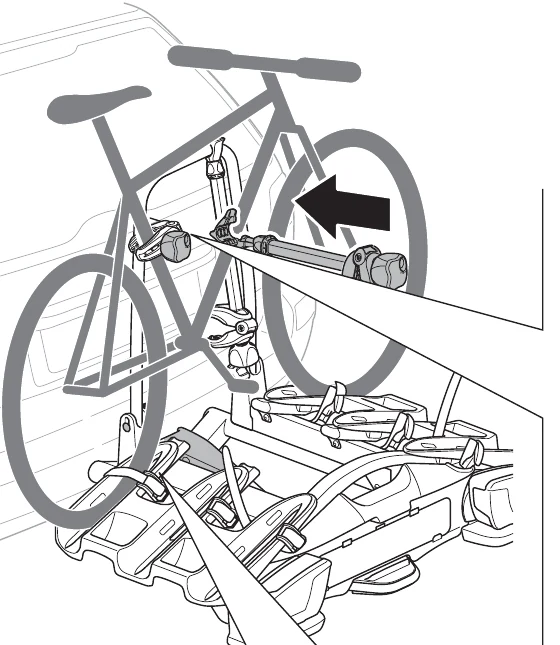 Thule VeloCompact 926 927 manual image for loading a bike on the carrier