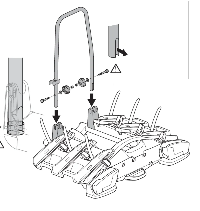 Thule VeloCompact 926 927 manual image for assembling the bracket on the platform