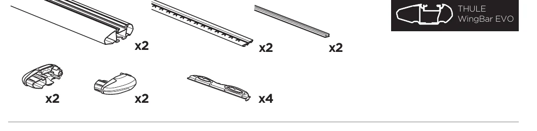 Thule WingBar Evo parts overview from the manual